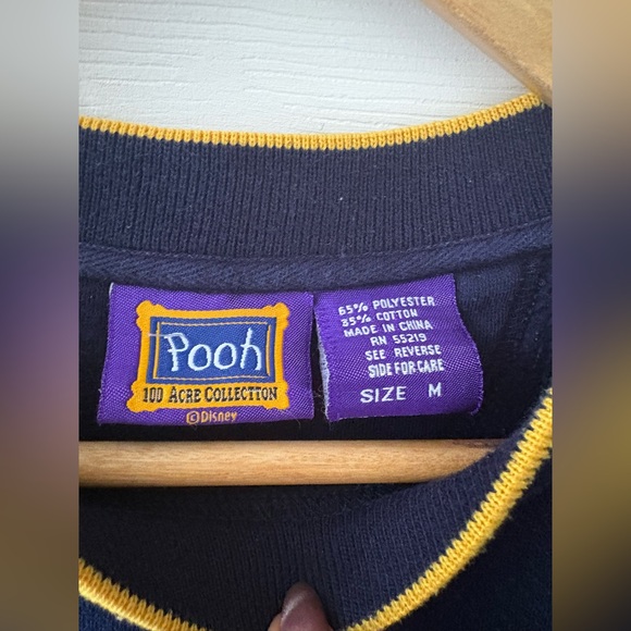 Disney 90s Winnie the Pooh 100 acre collection sweater medium navy embroidered - Picture 2 of 7